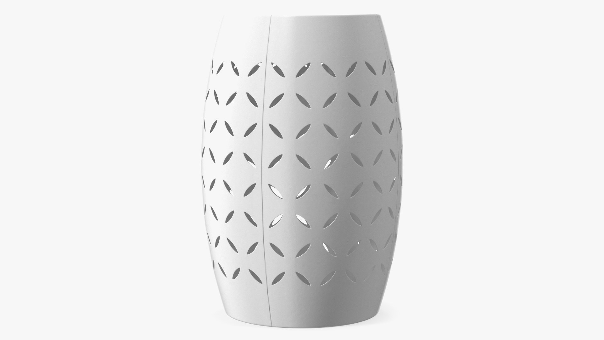 Patio Metal Side Table White 3D model preview
