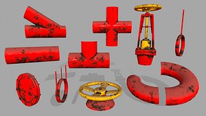 clamp pipe set 3D model