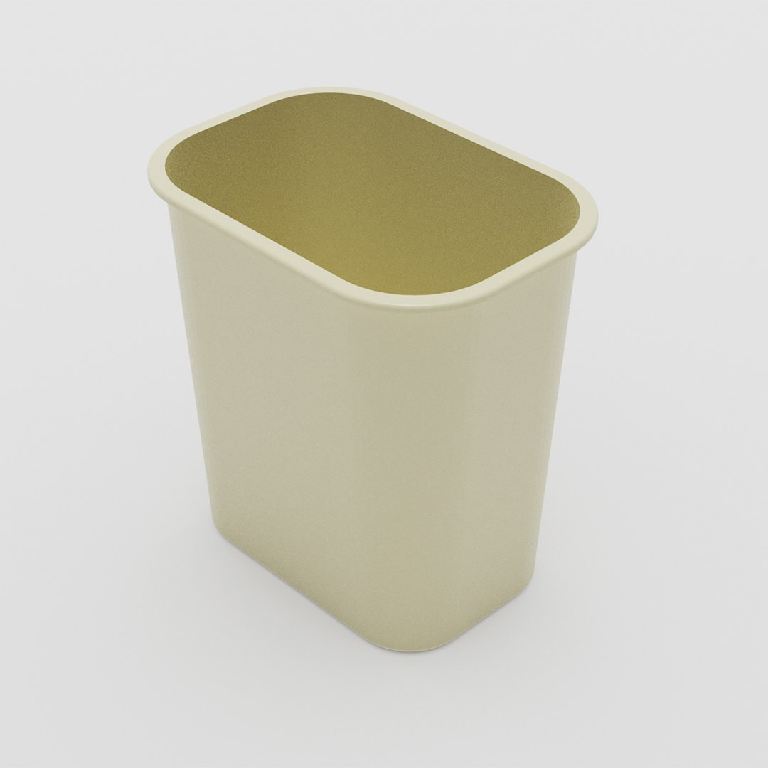 3D Plastic Office Garbage Can Model TurboSquid 1722466