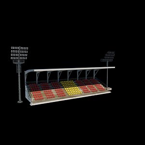 Grandstand with light 3D model
