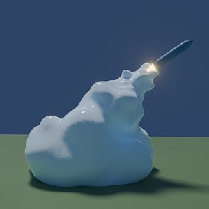 Table lamp in the form of a rocket takeoff