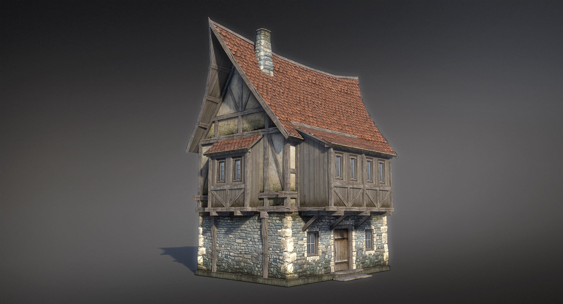 Set Medieval Fantasy House 3d 3ds