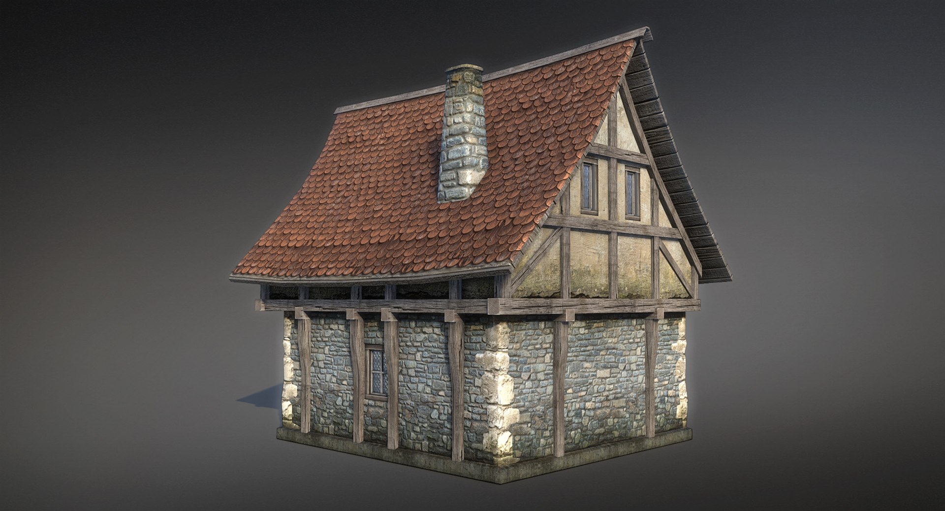 Set Medieval Fantasy House 3d 3ds