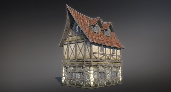 set medieval fantasy house 3d 3ds