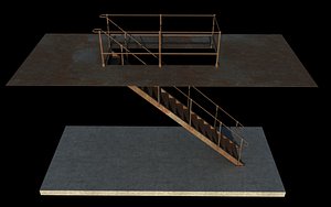 industrial rusty iron stair