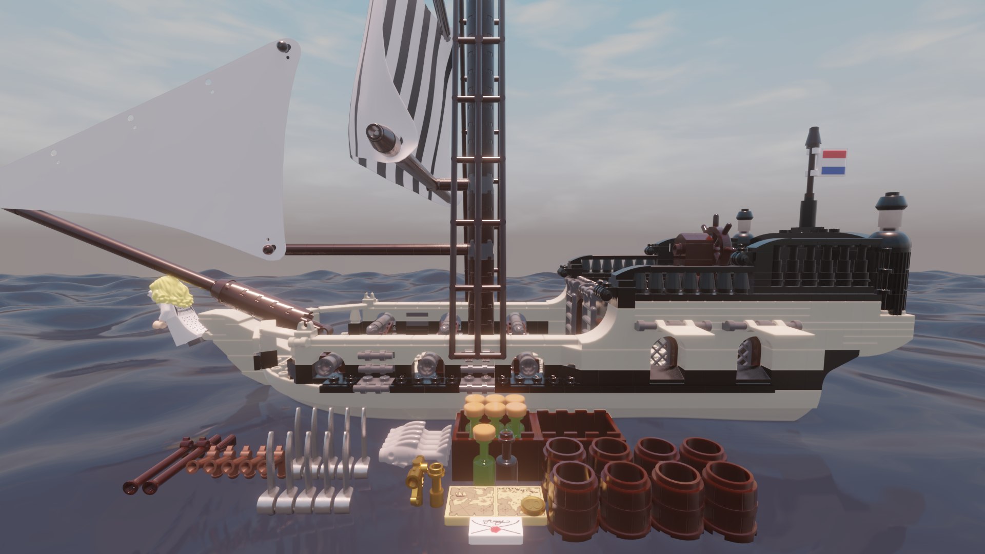 3D LEGO - FRENCH SLOOP - PETITE LIBERTE - Rogue Film Productions Model ...