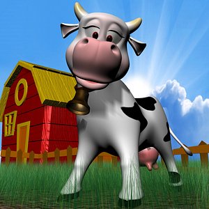Cartoon Cow Rigged