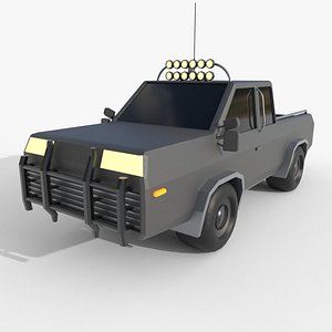 3D Low Poly Off-Road Pickup Truck Game Ready 3D Model