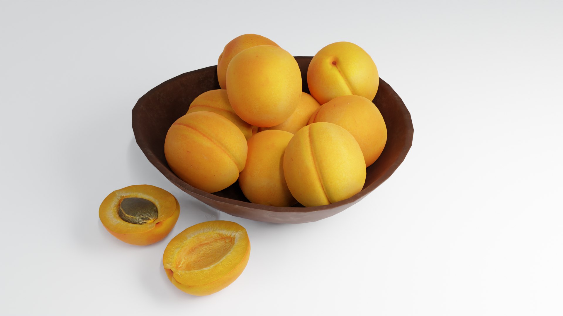 Apricots Fruit Low Poly Photorealistic 3D Model - TurboSquid 2120213