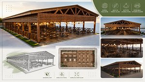 wood restaurant model