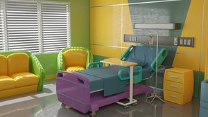 3D cartoon hospital room