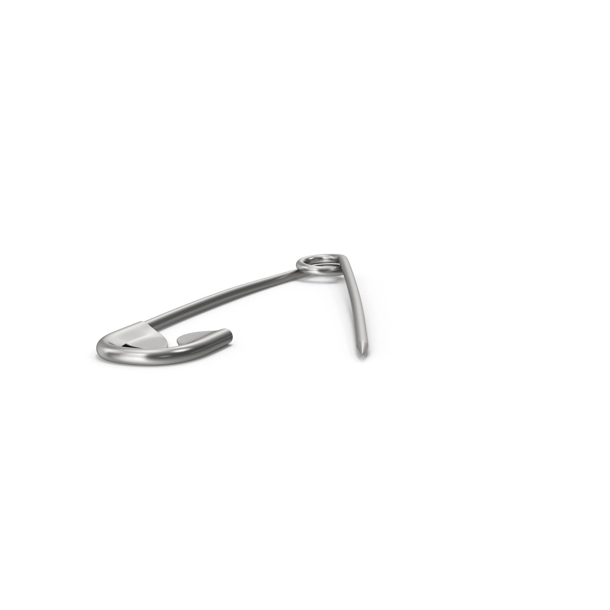 3D Open Silver Safety Pin model - TurboSquid 2006387