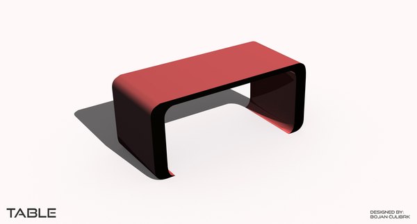 3D модель Изогнутый стол - TurboSquid 1011511