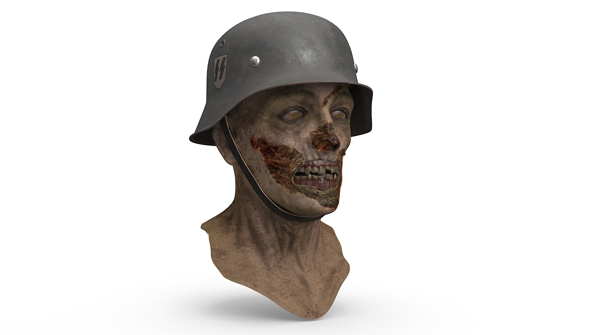 Zombie Nazi Head 3D model preview
