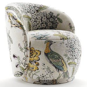 Avery Performance Boucle Swivel Armchair 3D