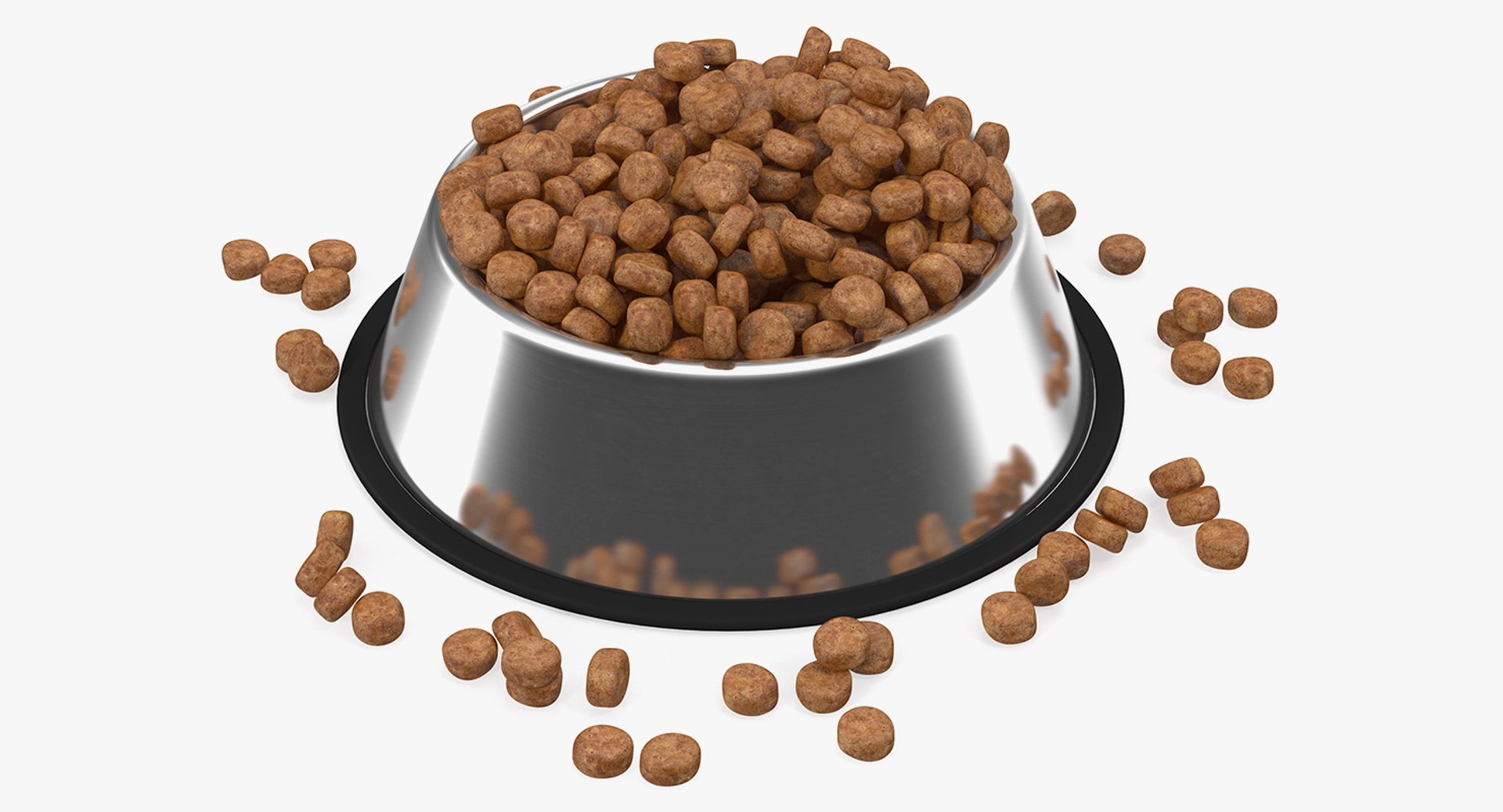 Dry Dog Food Stainless Steel Bowl 3D model preview