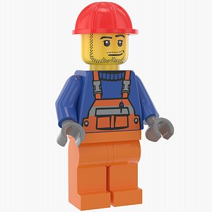lego construction worker 3D model