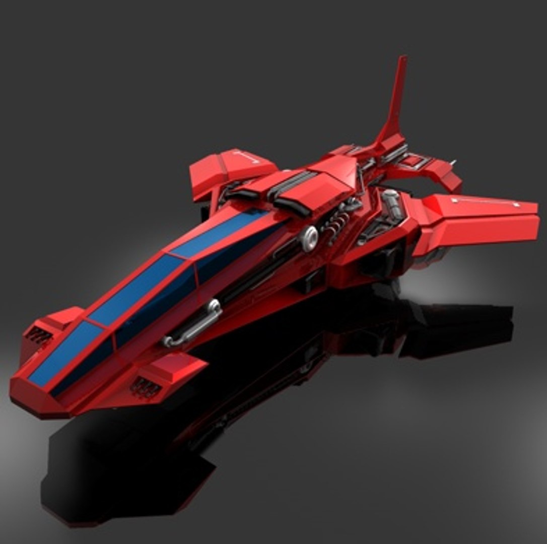 3d model futuristic air fighter place