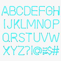 Neon Letters Alphabet