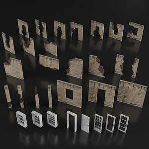 BUILDING SET APOCALYPSE WAR OLD RUIN SURVIVAL