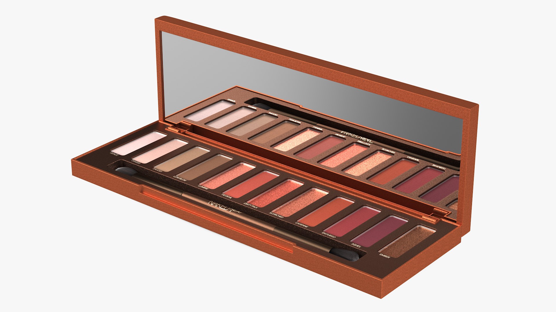 Urban Decay Naked Heat Eyeshadow Palette with Brush Fur 3D model preview