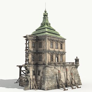renaissance ruined castle 3D model