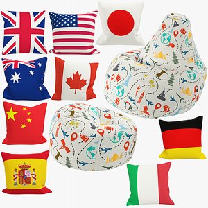 Bean Bag Chairs and Pillows Collection V6