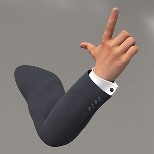 Male Arm Finger Gun Animated Rigged for Maya 3D model