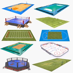 3D sport fields ice hockey model