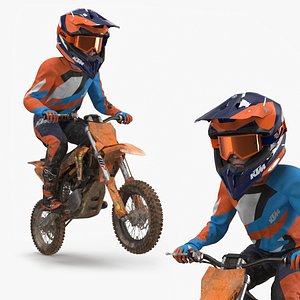 KTM Kids Dirt Bike Rider Standing Muddy Stance