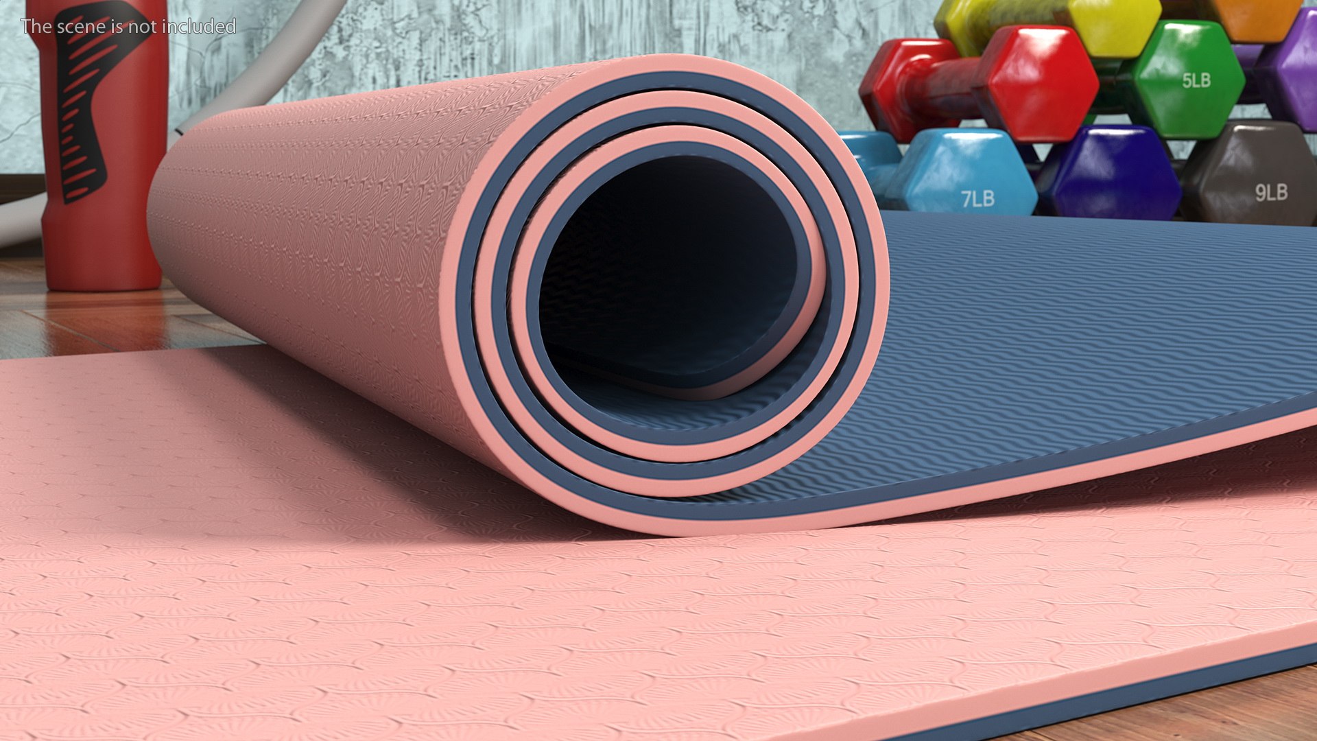 3D Yoga Mat Folded Pink TurboSquid 1905375