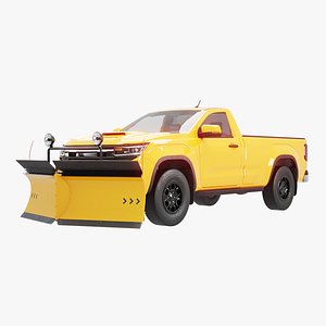 3D model Generic Snowplow Pickup Truck