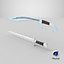 Fantasy Curved Saber and Wavy Dagger Weapon Pack