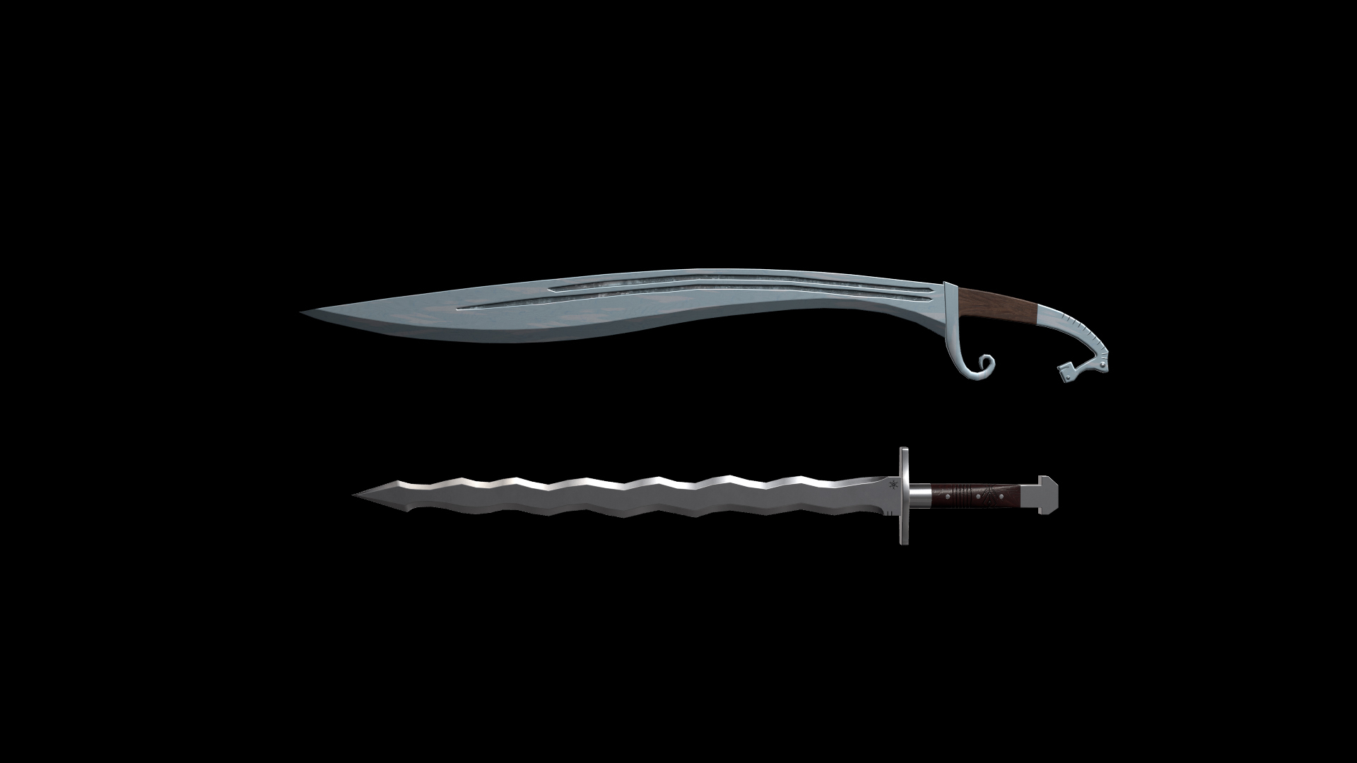 3D Fantasy Curved Saber and Wavy Dagger Weapon Pack https://p.turbosquid.com/ts-thumb/k8/3POogt/m4/preview/jpg/1782231901/1920x1080/turn_fit_q99/3a108ea1a661964d0156e9f50f379a906aa293b8/preview-1.jpg