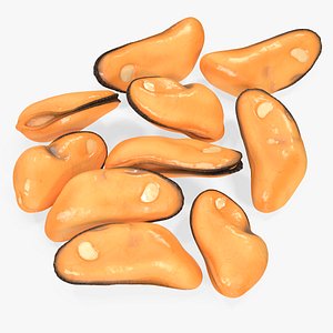 Bunch of Peeled Mussels 3D model