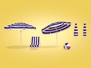Beach - Summer Pack -- Umbrella Sun Parasol Chair Lounger Ball