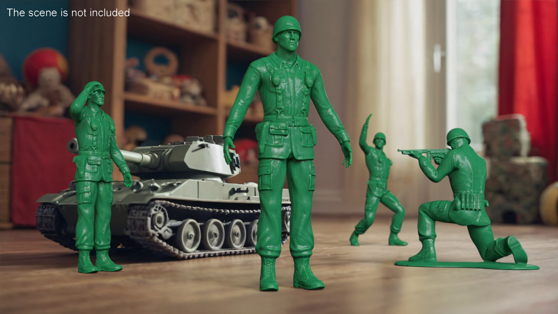 Green Toy Soldier Rigged for Maya 3D model preview