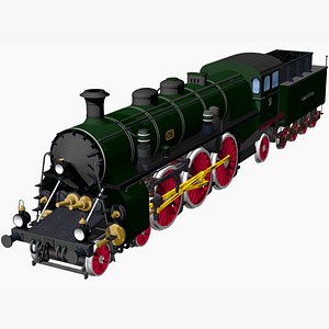 bavarian s 3-6 steam locomotive 3D