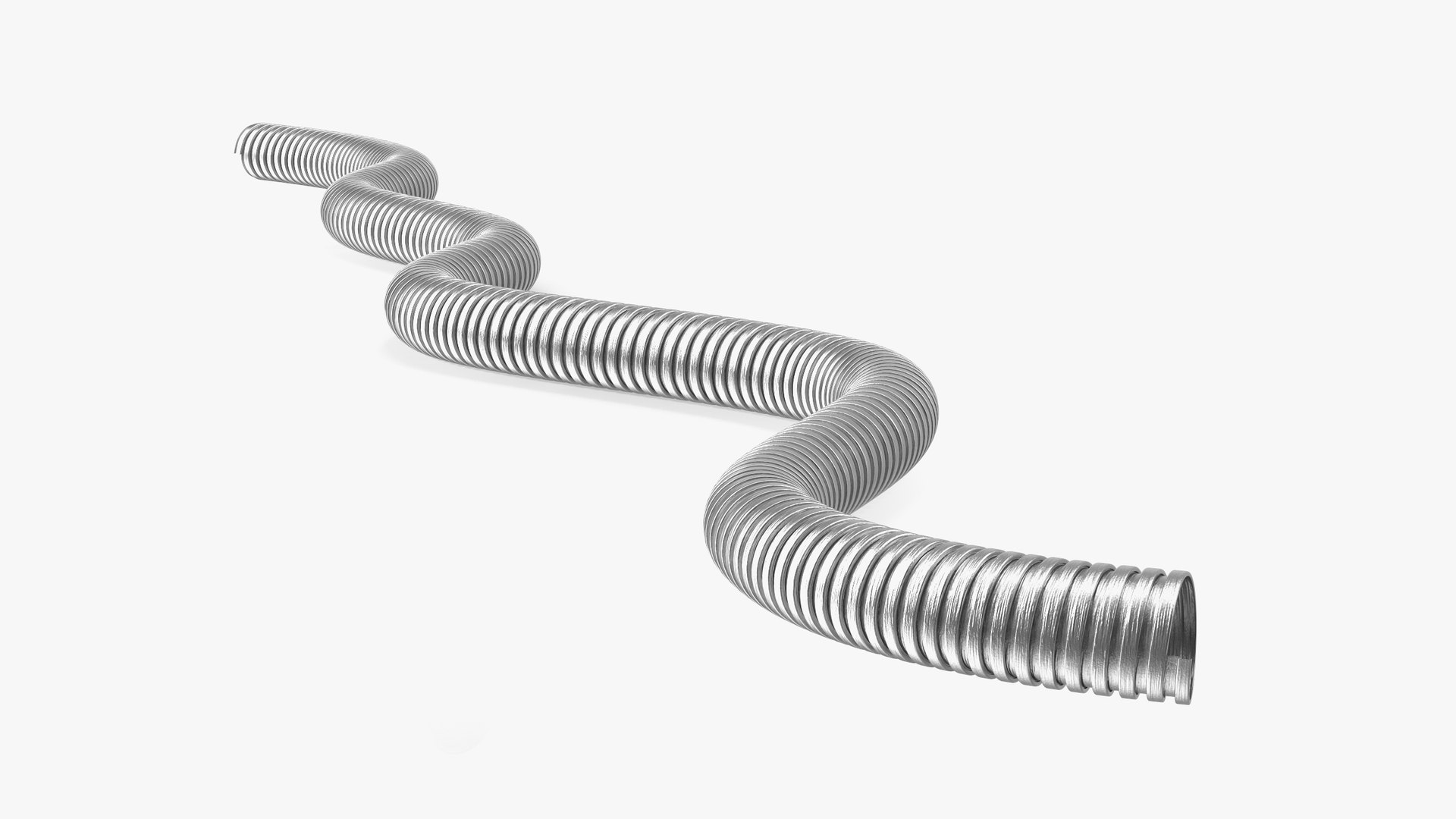 Galvanized Steel Flexible Conduit Rigged for Cinema 4D 3D model preview