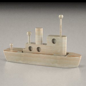 3d model wooden boat