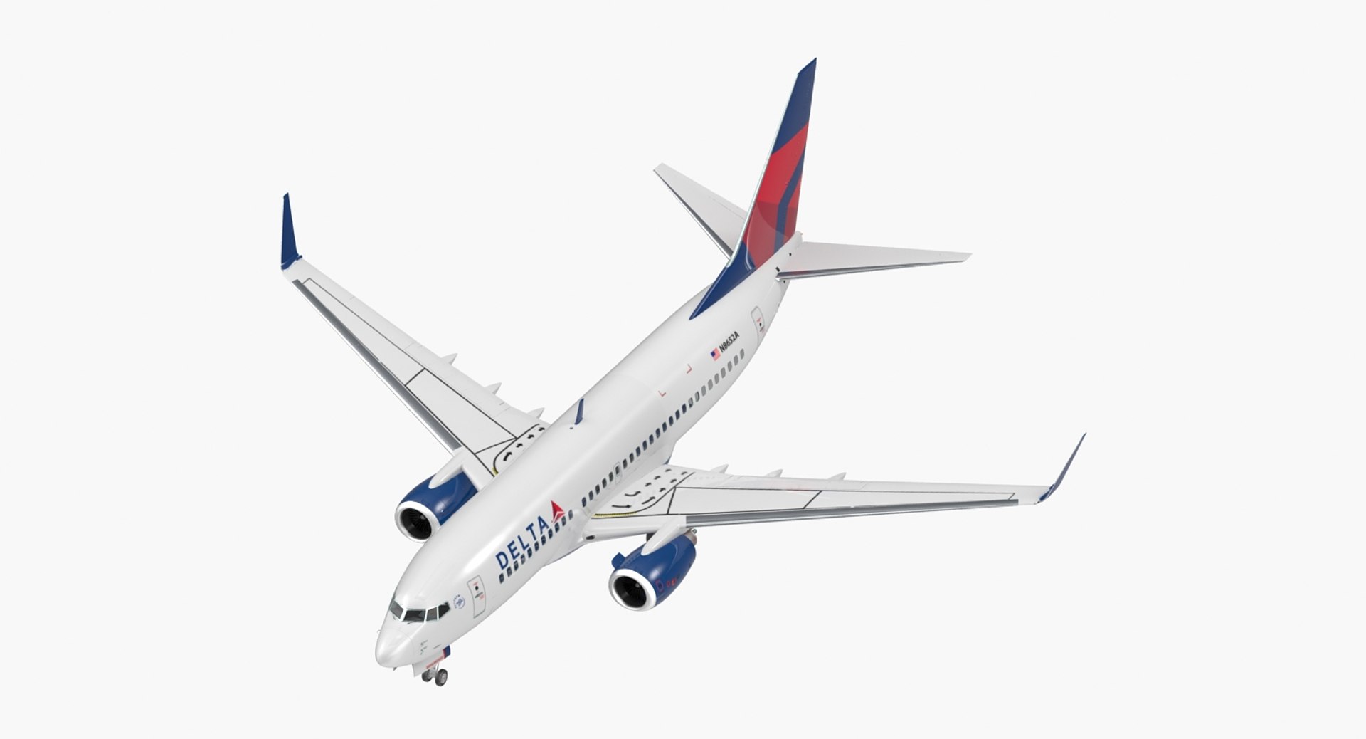 Boeing 737-700 Delta Air Lines 3D Model 3D model preview