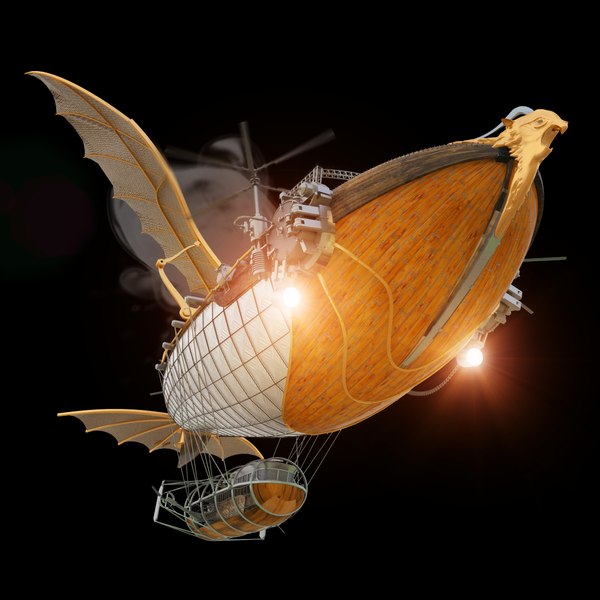 zeppelin fantasy 3d model