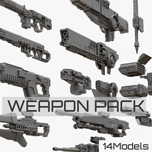 Mecha weapons asset pack 3D