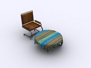 chair table 3d 3ds
