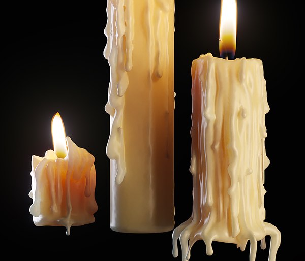 3D melted candles - TurboSquid 1508096