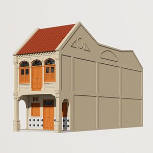 Malaysia shophouse 1850 3D model