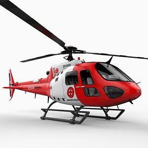 eurocopter as350 helicopter 3d model