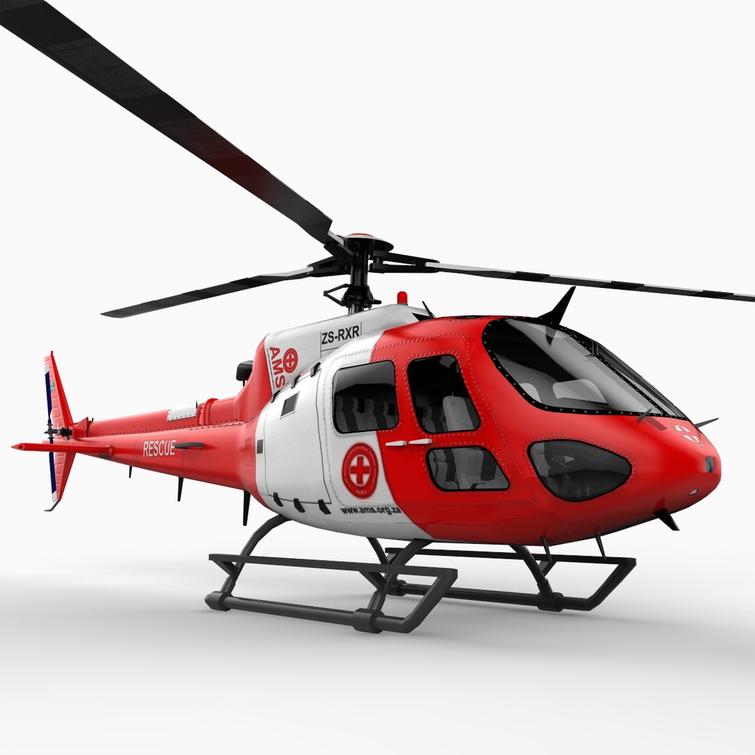 Eurocopter As350 Helicopter 3d Model