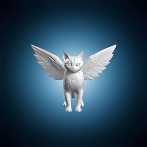 Crystal Wing Feline 3D Print Model