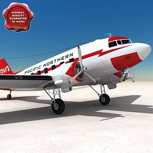 3d model douglas dc-3 aircraft